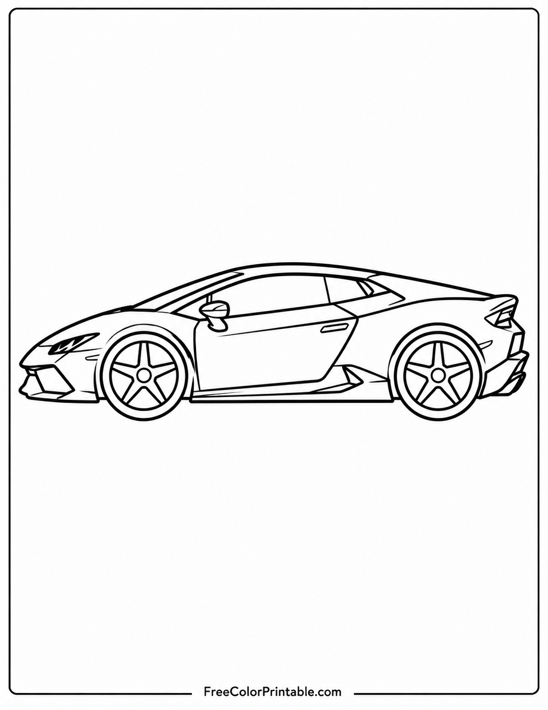 Sporty supercar coloring page design Coloring Page — Free Printable — free printable coloring page